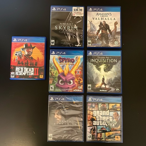 SONY PS4 GAME BUNDLE!! Group of 7 Playstation 4 Games -- 2 New in Wrapper